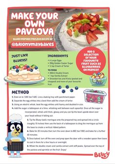 a recipe book with instructions to make your own pavlova and other desserts