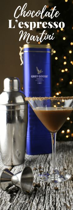 the chocolate espresso martini is ready to be served