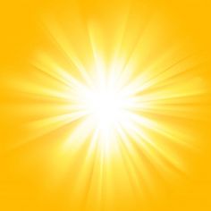 the sun is shining brightly on a yellow background