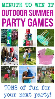 an advertisement for the summer party with pictures of kids playing and having fun in it