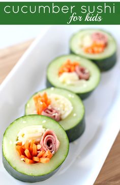 cucumber sushi for kids is ready to be eaten