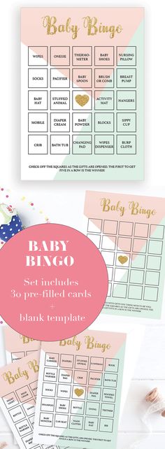 baby shower game with pink and green colors