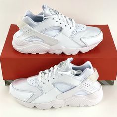 These Nike Huarache Triple White Sneakers Are Brand New! They Have Never Been Worn And Are In Perfect Condition. They Will Come In The Original Box. Style Code: Dh4439 102 It Will Be Shipped Out The Same Day It Is Ordered. Contact Me If You Have Any Questions Or Concerns And I Will Be Happy To Answer! We Offer Discounts On Bundles, So Be Sure To Check Out Our Store! :) Sporty White Lace-up Huaraches, Casual Nike Huaraches, Casual Huaraches With Cushioned Footbed For Streetwear, White Lace-up Huaraches For Streetwear, Nike Sporty White Huaraches, Sporty White Nike Huaraches, Sporty White Huaraches With Round Toe, White Sporty Huaraches With Round Toe, Cushioned Lace-up Huaraches For Streetwear