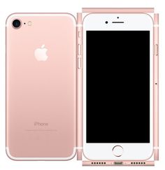 an iphone is shown with the front and back sides facing each other, all in pink