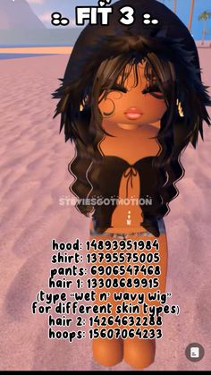 an animated girl standing in the sand with her head turned to the side and texting, 8 fit 3