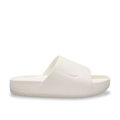 Nike-Calm Slide Sandal - Women's When it comes to the Calm slide sandal from Nike, it's all in the name. Take a deep breath and slip into a minimalist look with maximalist cushioning. Contoured foam is seamlessly created from one piece, and cradles your feet to help keep them in place. To top it off, the water-friendly design dries quickly, making it ideal for relaxing poolside. Basketball Season, Swag Shoes, Take A Deep Breath, The Calm, Deep Breath, Friendly Design, Slide Sandals, Me Too Shoes, Womens Sandals