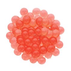 small orange plastic balls on a white background