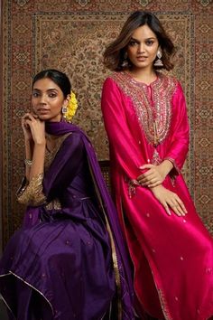 Shop for Niti Bothra Pink Silk Embroidered Kurta And Palazzo Set for Women Online at Aza Fashions Niti Bothra, Kurta And Palazzo, Pink Kurta, Zardozi Work, Palazzo Set, Fashion App, Fabric Silk, Kurta Set, Floral Motifs