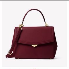 100% Leather Gold-Tone Hardware Color: Oxblood 13"W X 8"H X 4.25"D Handle Drop: 4.25" Adjustable Strap: 17"-19" Exterior Details: Back Snap Pocket Interior Details: Back Zip Pocket, Front Slip Pocket Lining: 100% Polyester Push-Lock Fastening Dust Bag Included Slight Imperfection On The Front Right Corner Of The Purse Flap And Faint Discoloration In Leather I The Front Towards The Bottom. Not Very Noticeable. No Trades Burgundy Leather Satchel With Gold-tone Hardware, Classic Leather Michael Kors Bag, Classic Michael Kors Leather Bag, Chic Michael Kors Bag With Leather Lining, Designer Michael Kors Leather Satchel, Classic Michael Kors Soft Leather Shoulder Bag, Michael Kors Soft Leather Bags For Office, Classic Michael Kors Shoulder Bag For Work, Elegant Michael Kors Shoulder Bag For Work