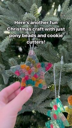 there is another fun christmas craft with just pony beads and cookie cutters ornament