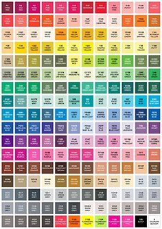 the color chart for all different colors in this image is an example of how to use it