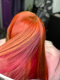 Orange And Red Hair, Dye Hair Black, Real Hairstyles, Red Hair Dye, Twists Hairstyles, Skunk Hair, Dyed Red Hair, Hair Color Streaks, Ginger Hair Color