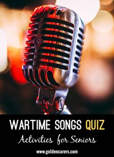 a microphone with the words warmtime songs quiz on it