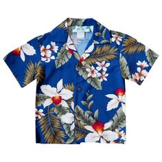 Majestic Blue Hawaiian Boy Shirt - Made In Hawaii