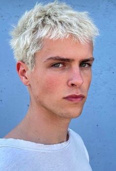 Men’s Short Spiky Haircut, Short Platinum Blonde Hair Men, Short Alternative Hair Men, Grunge Mullet Men, Spiky Short Hair Men, Mens Buzzed Hairstyles, Platinum Blonde Men, Blonde Short Hair Men, Punk Haircut Men