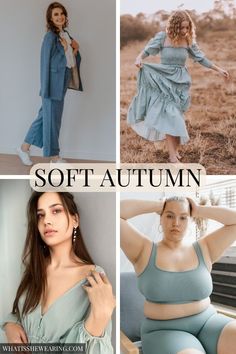 soft autumn color palette Jeans For Soft Autumn, Soft Autumn Neutral Color Palette, Soft Autumn Neutral Outfits, Soft Autumn Color Palette Outfits Summer, Fair Soft Autumn, Soft Autumn Vs Light Spring, Soft Autumn Examples, Soft Autumn Color Palette Fashion, Soft Autumn Fashion