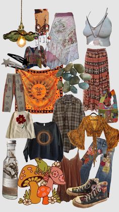 Hippie Outfit Inspiration, Clothing Mood Boards, Hippe Outfit Aesthetic, Witchy Hippie Aesthetic, Hippie Core Aesthetic, Hippie Asethic, Summer Outfits Hippie, Hippie Witch Outfits, Hippie Outfits Summer