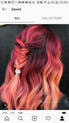 Dramatic Hair Colors, Crazy Color, Dramatic Hair, Rainbow Hair Color, Braided Ponytail Hairstyles, Colour Ideas, Trendy Hair Color, Trendy Hair, Colored Hair