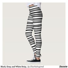 Black Gray and White Stripes Leggings : Beautiful #Yoga Pants - #Exercise Leggings and #Running Tights - Health and Training Inspiration - Clothing for #Fitspiration and #Fitspo - #Fitness and #Gym #Inspo - #Motivational #Workout Clothes - Style AND #comfort can both be possible in one perfect pair of custom #leggings. #Black Gray and White Stripes Leggings was crafted made with care each pair of leggings is printed before being sewn allowing for #fun and #creative designs on every square inch - Medium weight #fabric is tough yet breathable embraces and fit your body hugs in all the right places and bounces back after washing - You can proudly wear your Black Gray and White Stripes Leggings over and over and they will not lose their #shape - Get #comfortable and stylish and look cool with your very own unique pair of Black Gray and White Stripes Leggings! - Size and Fit Information -The item is full length leggings - Model on product image is 5'10" and wearing a size Small leggings - Compression fit achieved due to high #spandex content - Black Gray and White Stripes Leggings will hug you in all the right places and body parts and suit all kinds of body types - Material and #Textile Information - Your yoga pants are made of Ultra-stretch ecopolyester spandex blend (88% polyester 12% spandex) - High spandex composition results in #compression fit that won't lose its shape - Machine-washable in cold water make sure to lay flat to dry - Vibrant print will not fade after washing - Your #exercise tights were hand-sewn in Canada with love Mint Green Leggings, Black And White Leggings, Brown Leggings, Orange Leggings, Printed Yoga Leggings, Purple Leggings, Green Leggings, Black And White Stripes, Blue Leggings