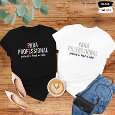 Paraprofessional Shirt, Patient Kind Care, Para Shirt, Para Teacher Shirt, Para Appreciation Gift, Teacher Aide Gift, Paraprofessional Gifts Hello there! Prior to placing your order, please ensure that you've thoroughly read and understood all the details provided and checked all pictures on the listing for sizing information. The personalization box is exclusively reserved for specifying design preferences, in line with the images provided. Unfortunately, we're unable to accommodate customizations unless they've been requested before ordering. All our designs are DTF prints, utilizing a process known as Direct to Film, which transfers prints onto fabric using a heat-press mechanism. **it is NOT screen print. Here's how to place your order: 1. Review all the provided information carefully. Paraprofessional Outfits, Para Appreciation, Teacher Aide Gifts, Paraprofessional Gifts, Teacher Aide, Teachers Aide, Gifts For Christmas, Gift Teacher, Diy Shirt