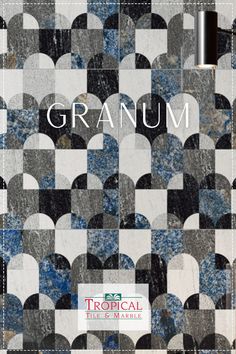 an image of a book cover with blue and white tiles on it, the title is granum