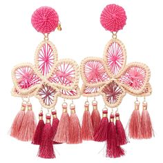 MERCEDES SALAZAR hot pink raffia red tassel dangling clip on earrings Pair Reference: AAWC/A01261 Brand: Mercedes Salazar Material: Metal, Raffia Color: Multicolour, Pink Pattern: Floral Closure: Clip On Extra Details: Raffia applique. CONDITION: Condition: Excellent, this item was pre-owned and is in excellent condition. This item is in excellent condition and ready to be loved. MEASUREMENTS: Length: 7cm / 2.7" Width: 1cm / 0.4" Height: 15cm / 5.9" This Mercedes Salazar item is authentic. Pink Pattern, To Be Loved, Pattern Floral, Clip On, Clip On Earrings, Jewelry Earrings Dangle, Metallica, Tassels, Hot Pink