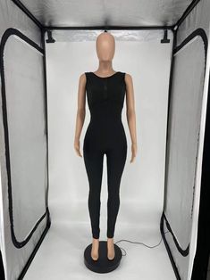 Fashion Sexy Slim Backless Sleeveless Temperament Jumpsuit High Stretch Sleeveless Club Tank Top, Fitted Sleeveless Bodysuit For Club, Stretch Sleeveless Shapewear Jumpsuit, Sleeveless Stretch Shapewear Jumpsuit, Stretch Sleeveless Shapewear Jumpsuits And Rompers, Fitted Sleeveless Club Jumpsuit, Stretch Sleeveless Club Bodysuit, Sleeveless Stretch Bodysuit For Club, Sleeveless Black Bodysuit For Club