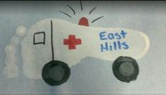 a drawing of a car with the words east hills painted on it