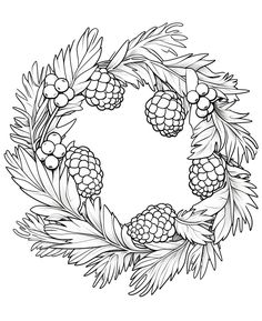 a wreath with berries and leaves on it