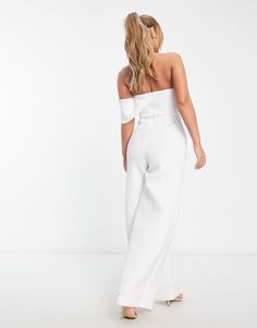 Jumpsuits & Rompers by ASOS DESIGN Minimal effort, maximum payoff Bandeau style Draped panel at shoulder Cut-out detail Zip-back fastening Wide leg Regular fit White Off-shoulder Jumpsuits And Rompers For Evening, White Off-shoulder Evening Jumpsuits And Rompers, White Off-shoulder Jumpsuit For Party, White Fitted One-shoulder Jumpsuit, Chic White Strapless Wide-leg Jumpsuit, White Fitted Strapless Jumpsuit With Wide Leg, White One-shoulder Jumpsuit For Evening, White High Waist Strapless Jumpsuit For Party, Drape Panel