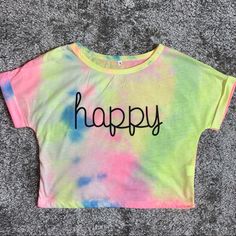 Happy Colorful Crop Top Size: Small Brand New, Does Not Include Tag! Got Ripped Off On Accident :( Smoke Free Environment. All Sales Are Final, No Refunds. No Exchanges. Thanks For Shopping With Me :) Colorful Letter Print Top For Summer, Playful Tie Dye Tops For Summer, Rainbow Letter Print Tops For Summer, Rainbow Letter Print Top For Summer, Rainbow Letter Print Summer Top, Cute Rainbow Summer Tops, Cute Rainbow Print Tops For Spring, Cute Rainbow Tops For Spring, Fun Rainbow Print Tops For Spring