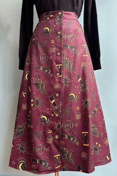 Mystical Midi Skirt in Eggplant by Voodoo Vixen – Modern Millie Modern Millie, Teacher Clothes, Teacher Outfits, Fashion Baby, Wedding Wear, Star Signs, True Vintage, New Vintage, The Star