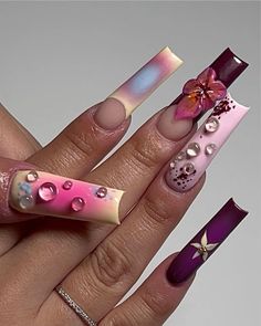 Bratz Nails, Airbrush Nails, Hard Nails, Claw Nails, Colored Acrylic Nails, Almond Acrylic Nails, Long Square Acrylic Nails