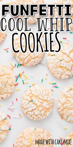 funfetti cool whip cookies with sprinkles on the top and bottom