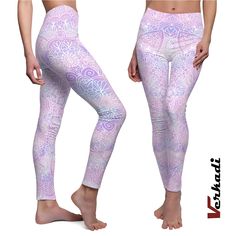 Discover the perfect blend of style and comfort with our "Bohemian Purple Henna Pattern Leggings." Crafted for the modern woman who cherishes individuality and comfort, these leggings boast a captivating henna-inspired pattern that will turn heads and uplift spirits. Each legging is a canvas featuring intricate mandala designs in varying shades of purple, from soft lilac to deep violet, symbolizing wisdom, dignity, and peace. The high-waisted design provides a secure and flattering fit, ensuring Bohemian Leggings For Festivals, Bohemian Fitted Leggings For Festivals, Fitted Bohemian Leggings For Festival, Bohemian Stretch Yoga Pants For Festivals, Bohemian Stretch Leggings, Purple Henna, Bohemian Leggings, Boho Purple, Intricate Mandala