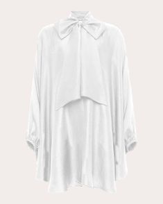 Azeeza Emlyn Raw Silk Mini Dress | OLIVELA Luxury Short-sleeved Silk Dresses, Cape Sleeves, Cape Dress, Silk Mini Dress, Neck Scarf, Neck Scarves, Raw Silk, White Mini Dress, Neck Collar