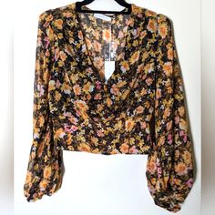 Nwt! Smoke-Free, Per-Free Home. All Offers Welcome- Don't Miss My Closet's Bundle Discount ;) 14" Shoulder To Shoulder 20" Pit To Pit (Across Bust) 23" Sleeves 18" Length Floral Print V-neck Top For Date Night, Party V-neck Blouse With Floral Print, Floral Print V-neck Blouse For Date Night, Floral Print V-neck Blouse For Night Out, V-neck Floral Print Blouse For Night Out, Party Floral Print V-neck Blouse, Blouse With Bell Sleeves, Autumn Crafts, Sleeves (women)