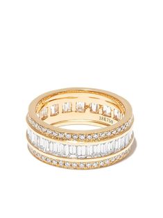 Anita Ko 18kt Yellow Gold Diamond Eternity Ring - Farfetch Baguette Cut Diamond Ring With Pave Setting, Luxury Diamond Ring With Baguette Diamonds, Gold Diamond Ring With Channel Set, Luxury Diamond Ring With Single Cut Baguette Diamonds, Luxury Baguette Cut Ring With Single Cut Diamonds, Luxury Baguette Cut Diamond Ring With Channel Set, Gold Baguette Cut Jewelry With Channel Set, Luxury Yellow Gold Diamond Ring With Baguette Cut, Luxury Yellow Gold Diamond Ring Baguette Cut