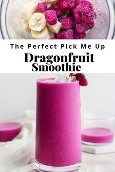 the perfect pick me up dragonfruit smoothie is made with only 3 ingredients