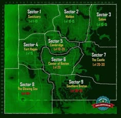 a green map with the names and numbers for each location in which you can find where to go