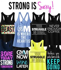 Pick Any 3 #WORKOUT / #FITNESS TANK #Tops & Get 15% Off Bundle by #NobullWomanApparel, for only $63.95! Click here to buy https://www.etsy.com/listing/166153381/3-workout-fitness-tank-tops-15-off?ref=shop_home_feat_4 Go-dry Tank Top For Workout, Workout Shirts With Sayings For Women, Tank T-shirt With Letter Print For Workout, Exercise Outfits, Tank T-shirt With Graphic Print For Workout, Workout Tanks With Sayings, Niche Ideas, Fitness Tank Top, Gym Attire