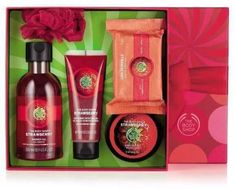 The Body Shop Strawberry Festive Pick Gift Set What's Included  Strawberry Shower Gel 250ml Strawberry body butter 50ml Strawberry Body Polish 75ml Strawberry Soap 100g  Bath Lily box 49 My Boutique Policies   We sell new and authentic items unless otherwise stated.     All items to USA are shipped insured and tracked All duty and taxes are included for only USA in your shipping fees I ship on Tuesday and Friday mornings so ensure your purchase is made before the cut off on these days I ship all The Body Shop Strawberry, Body Shop Strawberry, Strawberry Perfume, Strawberry Soap, Strawberry Gifts, Strawberry Seed, Makeup Gift Sets, Body Polish, Shop Gift