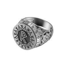 Elder Futhark Runes Set Wheel Personalized Artisan Silver Ring ◆ The face of the ring is a canvas of history, featuring an array of runes that have been a subject of fascination for centuries. At the center lies a prominently embossed rune, surrounded by a chorus of equally enigmatic symbols. These runes are believed to carry the whispers of the Norse gods, a language of the Earth and the Heavens, making the ring not just a piece of jewelry, but a slice of mythology itself. A piece that transcen Indigo Jewelry, Elder Futhark Runes, Futhark Runes, Measure Ring Size, Elder Futhark, Soft Toothbrush, Oxidized Silver, Silver Pieces, Cleaning Jewelry