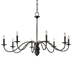 a large chandelier with six lights hanging from it's center point,