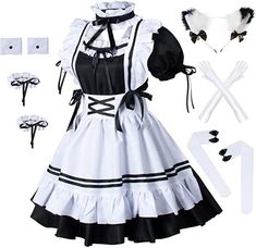 Available in Pink as well! French Maid Apron, Maid Outfit Anime, Maid Apron, Maid Cosplay, French Maid, Maid Outfit, Cat Ear, Maid Dress