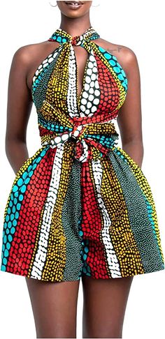 African Print shorts play suit romper African Jumpsuit, Kenya Fashion, African Print Jumpsuit, Afrocentric Fashion, Multi Way Dress, African Print Fashion Dresses, African Clothing Styles, African Dresses For Women