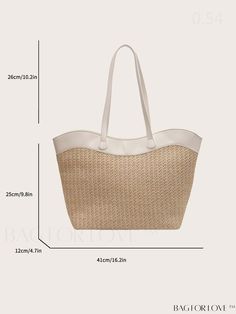 BagForLove - Large Capacity Two Tone Straw Bag with Zipper Closure Product Description Color White Pattern Type Colorblock Bag Size Large Type Shoulder Tote Bag Style Fashionable Material Straw Size Chart INCH CM Bag Length Bag Width Bag Height Handle Height 16.1 inch 4.7 inch 9.8 inch 10.2 inch Bag Length Bag Width Bag Height Handle Height 41 cm 12 cm 25 cm 26 cm Details Pictures Similar Products h2 { text-align: center; } /* æ¢è¡ */ li{ white-space: normal; word-break: break-all; word-wrap: break-word; } .red-box { width: 100%; display: flex; flex-direction: row; flex-wrap: wrap; justify-content: center; } .red-box > div { width: 190px; height: 250px; margin: 10px; } .red-box > div > a > img { width: 190px; height: 250px; } .size-box { width: 100%; margin: auto; white-space: nowrap; } Trendy Large Capacity White Beach Bag, Trendy White Large Capacity Beach Bag, Trendy White Bucket Beach Bag, Casual Cream Shoulder Bag With Large Capacity, Casual Beach Bag With Zipper For Vacation, White Large Capacity Casual Beach Bag, Casual White Large Capacity Beach Bag, Casual Vacation Shoulder Bag With Zipper, Casual Vacation Shoulder Bag With Zipper Closure