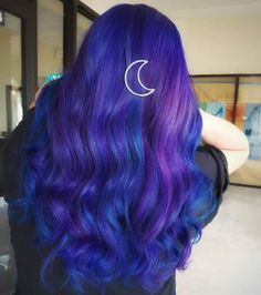 Blurple Hair Color, Blue Purple Hair, Purple Hair Highlights, Blue Combination, Purple Ombre Hair, Blue Ombre Hair, Dark Blue Hair, Galaxy Hair