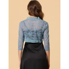 The ruffle collar, sheer floral lace fabric, and crop length give a unique, elegant touch. This cardigan shrug is perfect for layering over your favorite dresses or tops. It adds the right amount of coverage without taking away from the overall style of your outfit. If you're looking for a versatile and stylish piece to add to your wardrobe, the Women's Elegant Ruffle Collar Crop Cardigan Sheer Floral Lace Shrug Top is the perfect choice. It's a timeless piece that you can wear season after seas