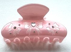 Pink plastic hair clip embelllished with crystals and bow details.  Made for the girly girl! Perfect to wear with your favorite LoveShackFancy dress! Loveshackfancy Dress, Girly Hair, Crystal Hair Accessories, Bow Clip, Pink Plastic, Crystal Hair, Bow Clips, Pink Crystal, Pink Bow